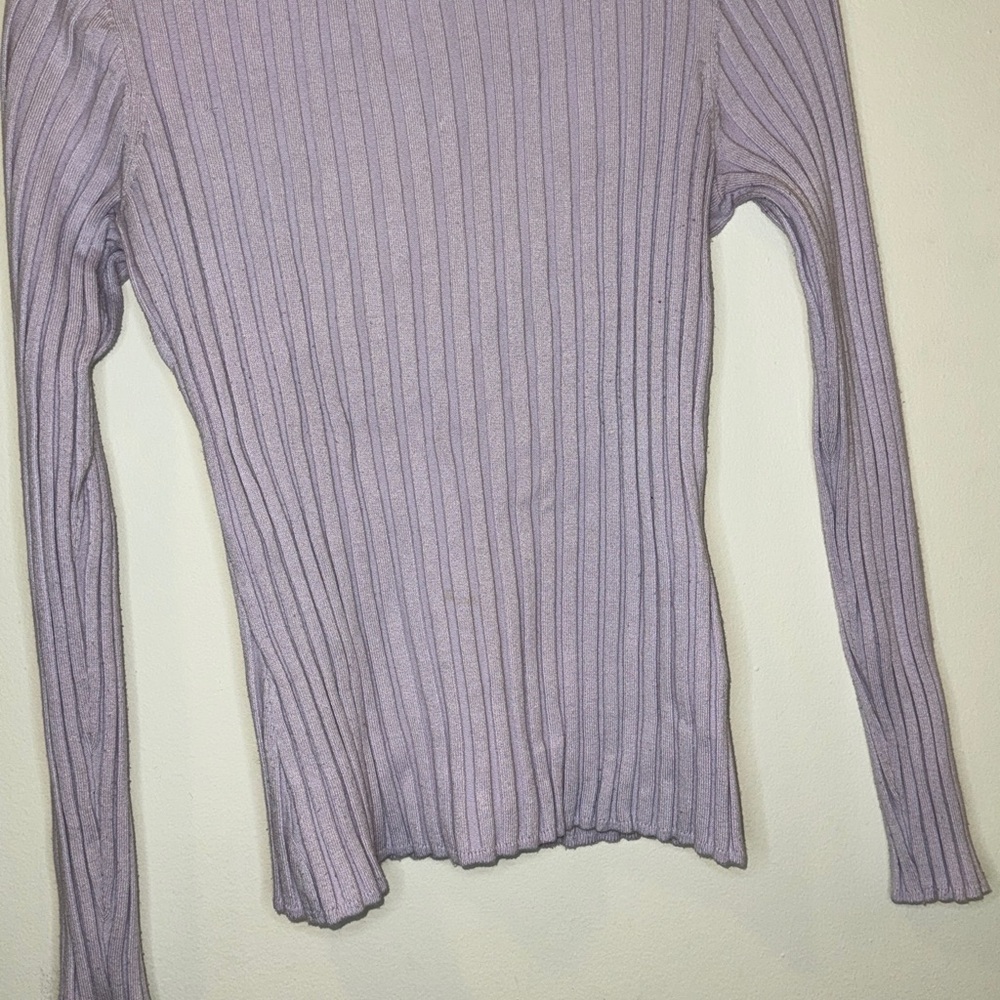 H&M Light Purple Ribbed Long Sleeve Top
